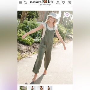 Natural life overalls- worn once- 
Carly Wide-Leg Jumpsuit - Olive